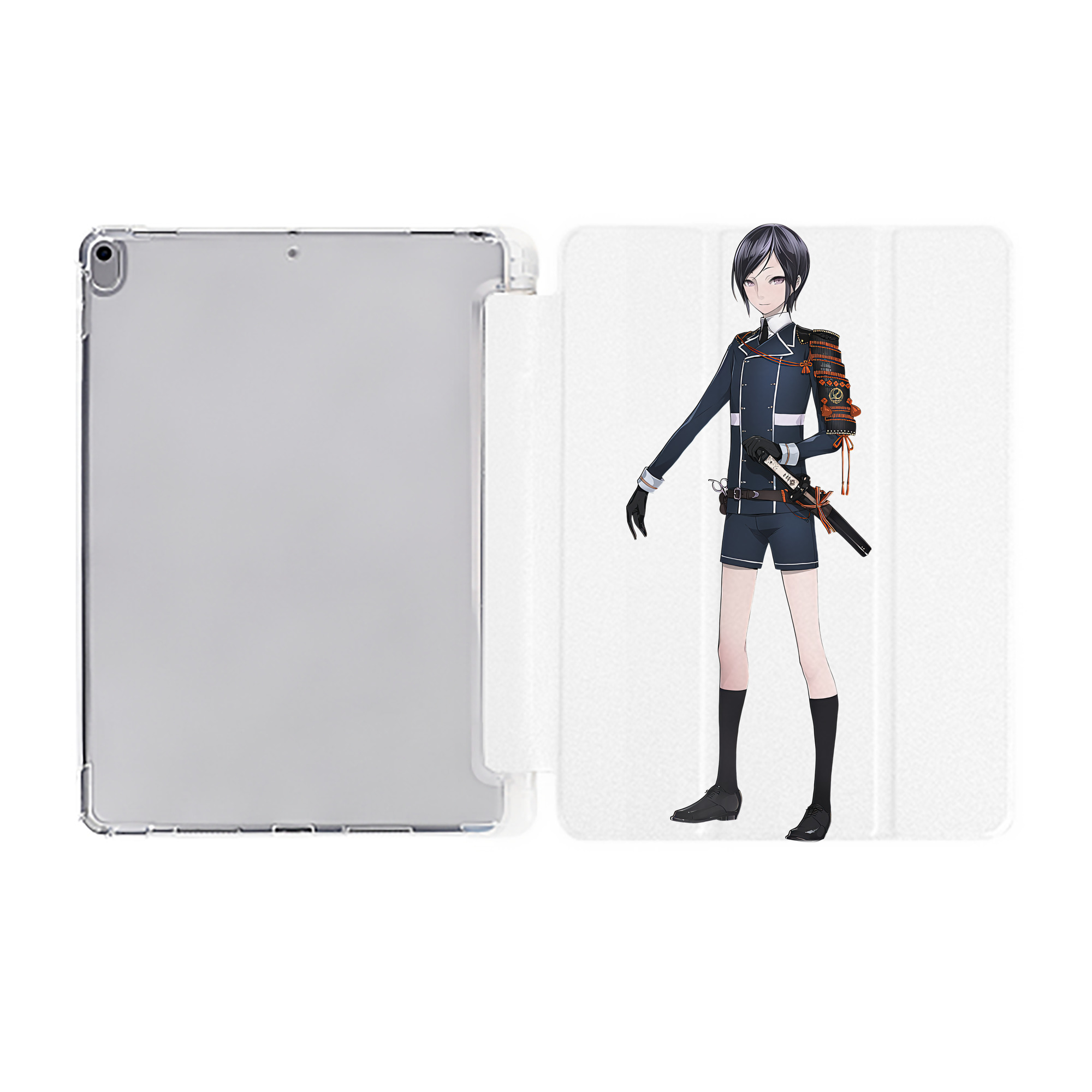 （画像用） 刀剣乱舞 Touken Ranbu IPad ケース ペン収納付き 三つ折りスタンド PUレザー×シリコン 対応機種9.5/10.5/10.9インチ